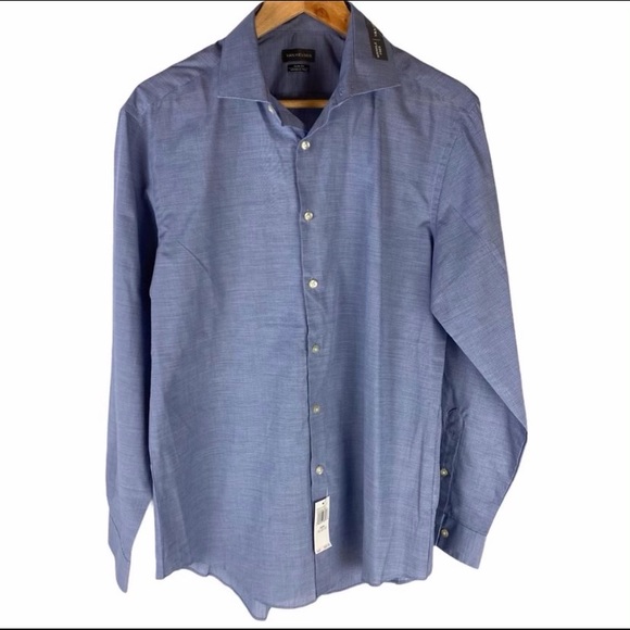NWT VAN HEUSEN Blue Slim Fit Button Down Shirt | L - Picture 1 of 9